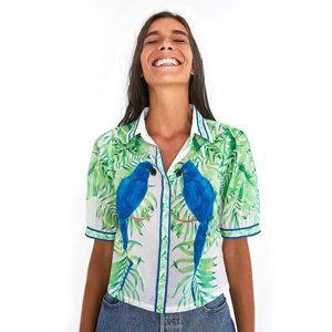 Farm Rio Macaw Collared Oxford Shirt